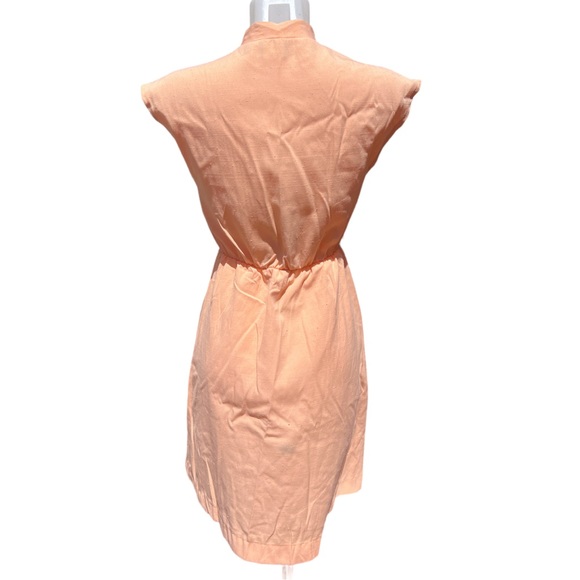 Vintage 70's Sunshine Alley Peach Polyester Sleeveless Dress Size 6P - Picture 6 of 9